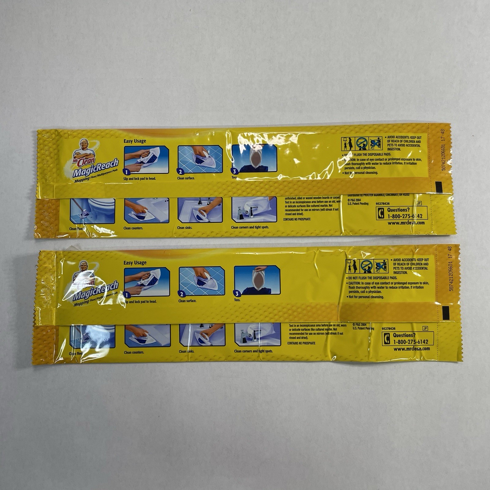 Mr. Clean Magic Reach Refill Pads 2 Mopping Floor Pads NEW Discontinued 2004