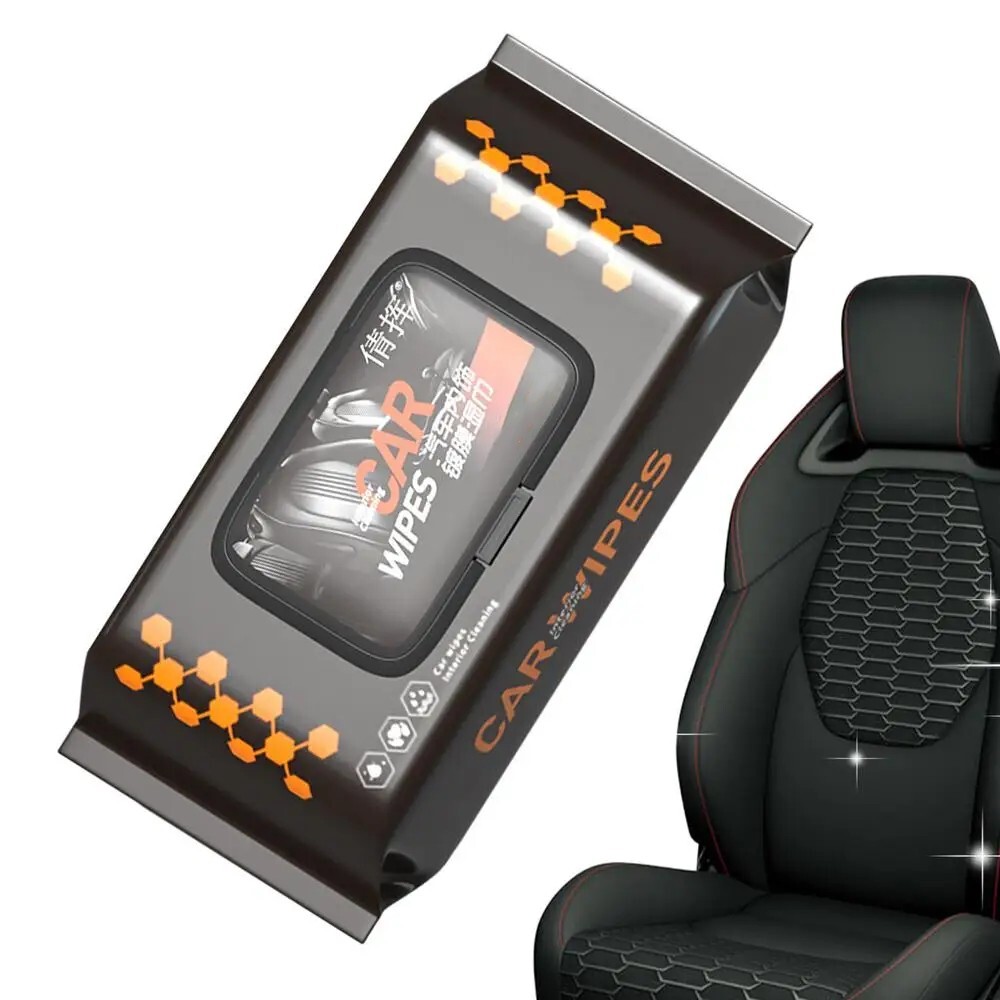 30PCS Car Leather Wipes Auto Polish Accessories+10PCS Degumming Wipes