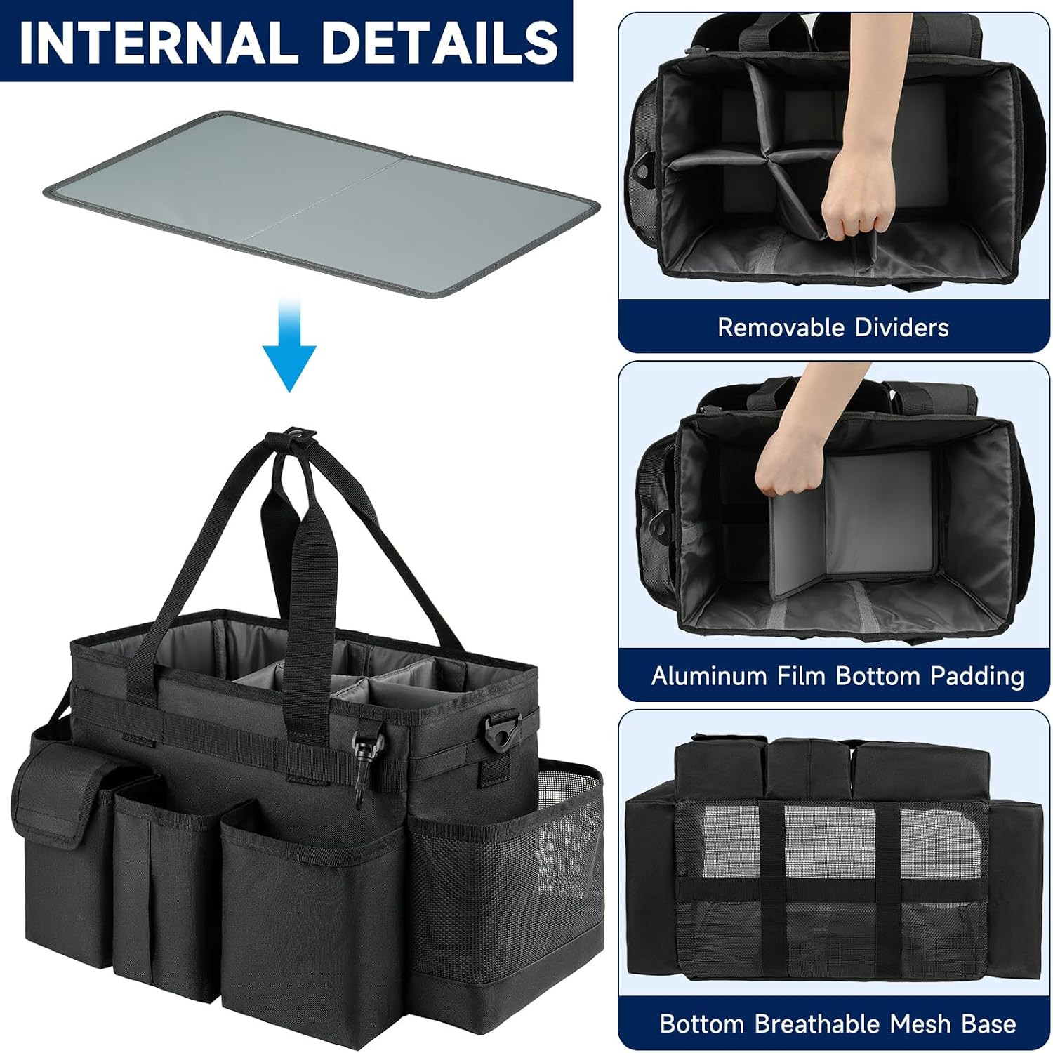 Cleaning Caddy,Cleaning Bag for Housekeepers,Cleaning Supplies Organizer with Ha