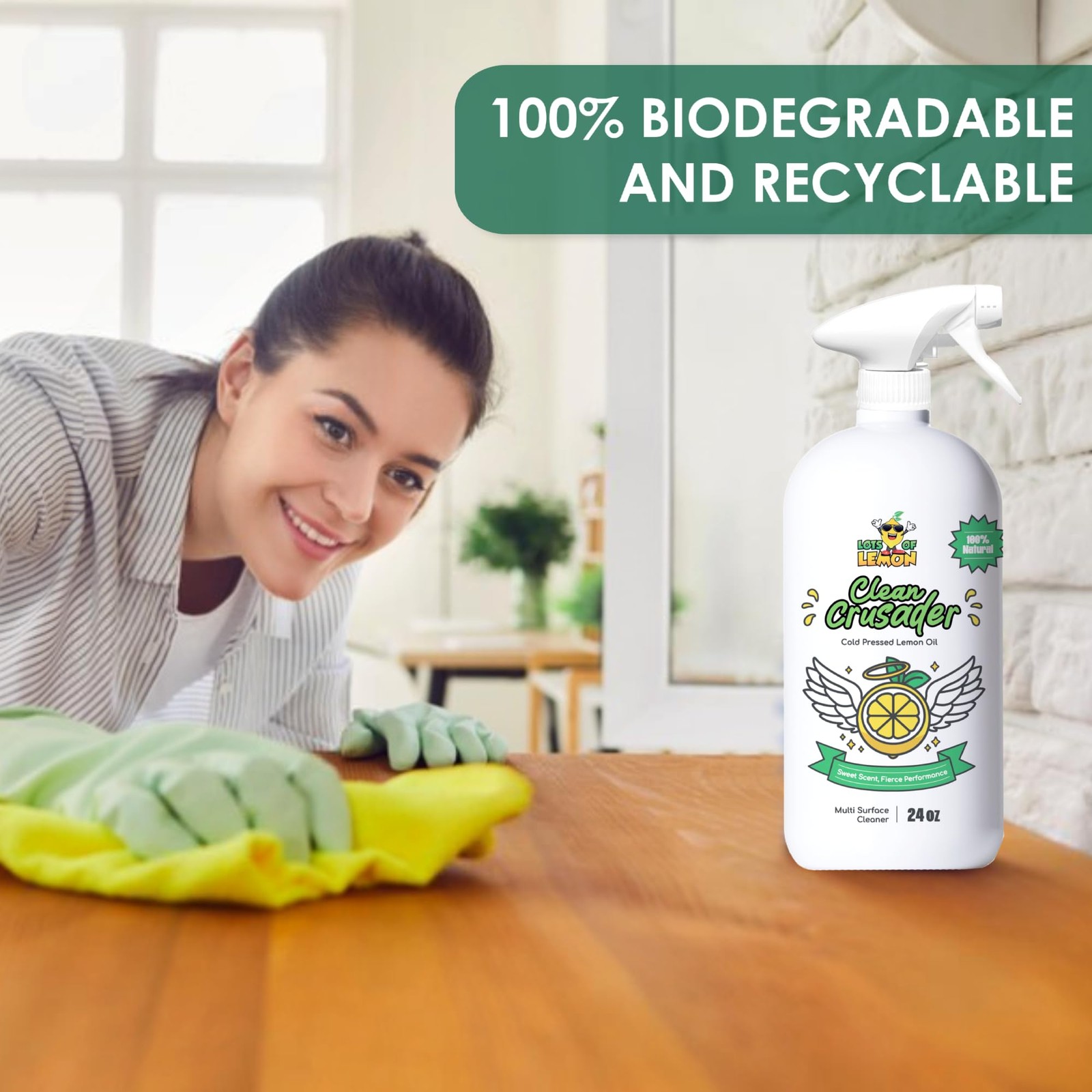 – Clean Crusader Cold Pressed Lemon Oil All Purpose Cleaning Spray for Kitche…