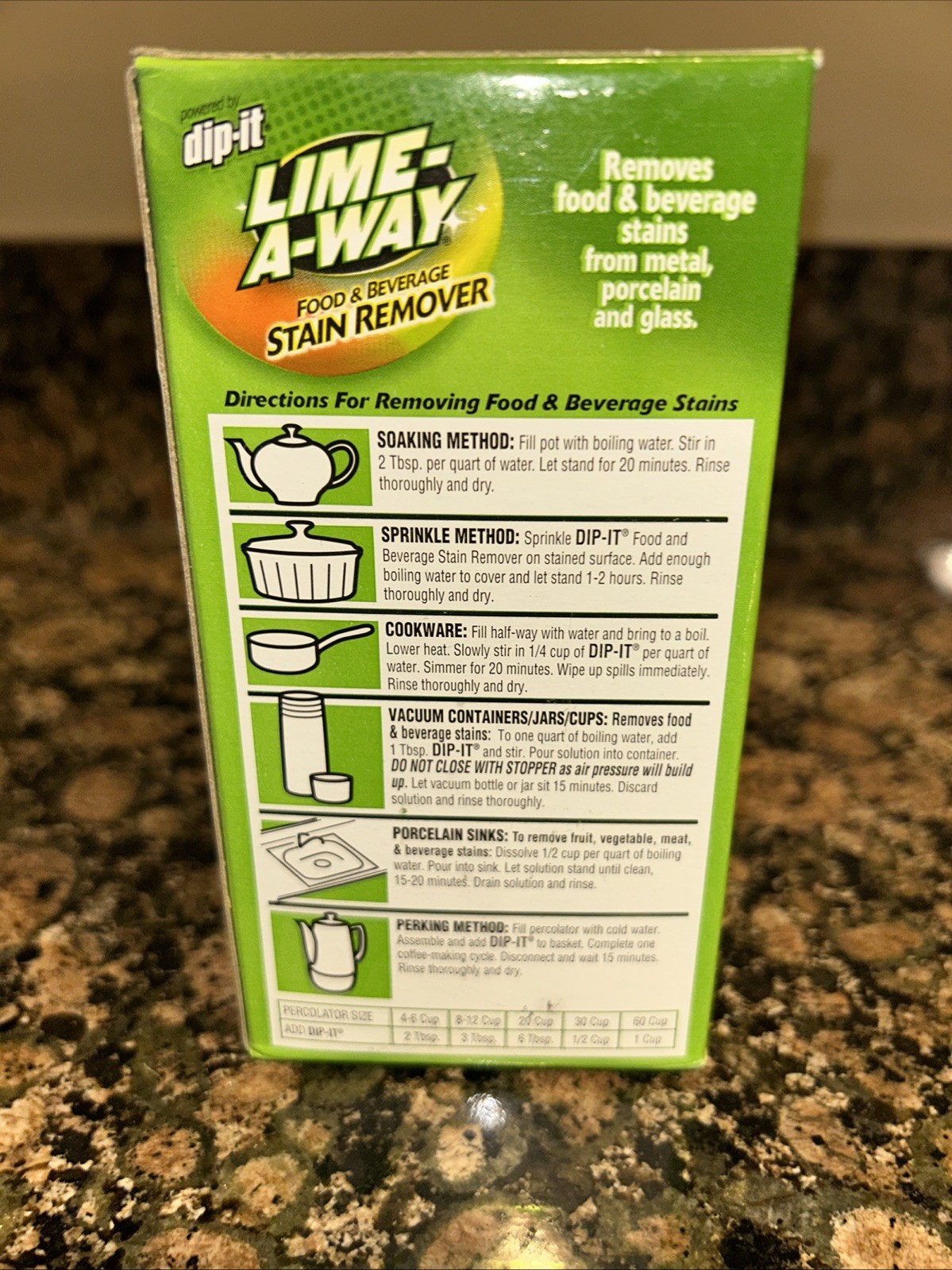 Dip It Lime A Way Food And Beverage Stain Remover Powder 5 oz Hardened Product