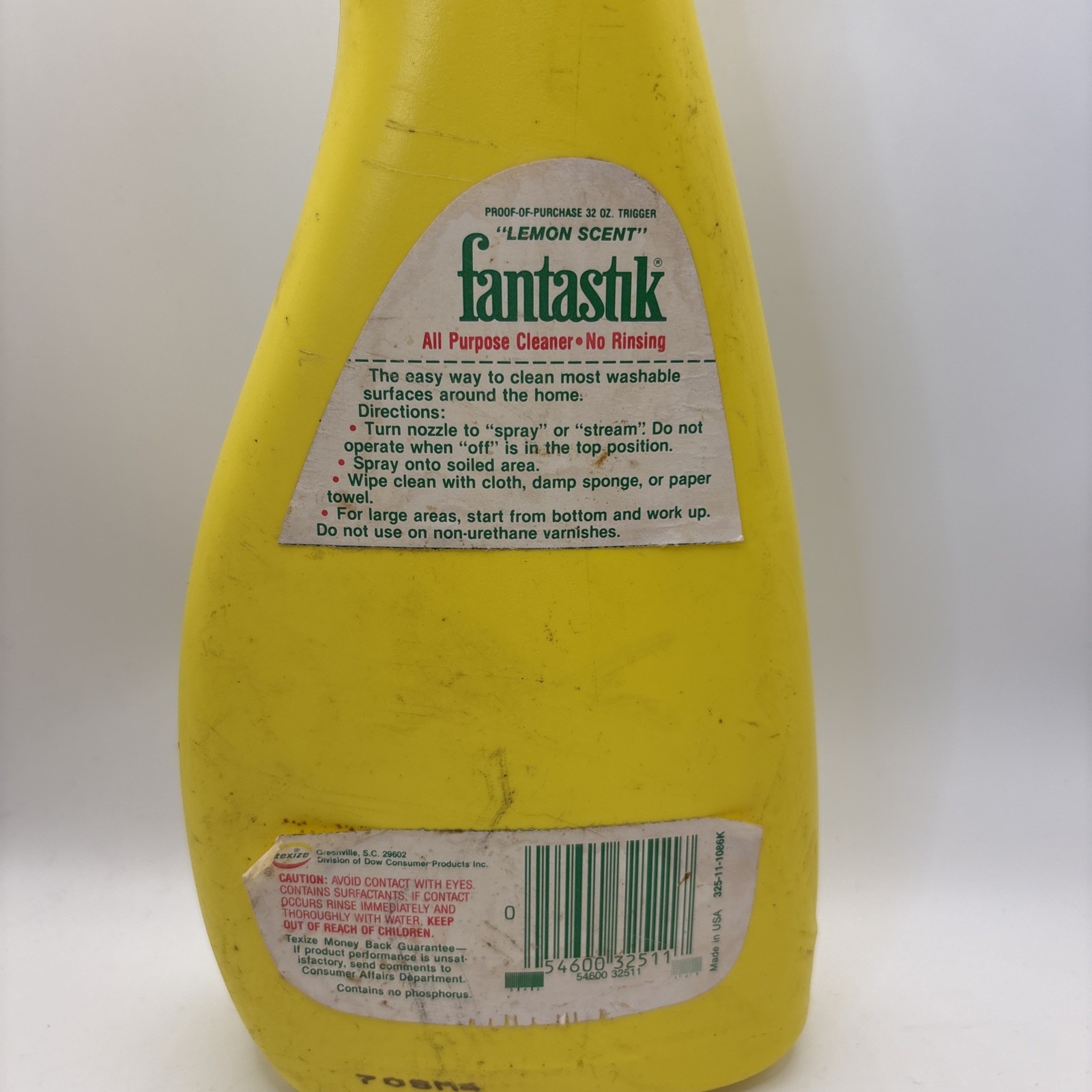 Vintage Fantastik All Purpose Cleaner Lemon Scent Movie TV Prop Half Full