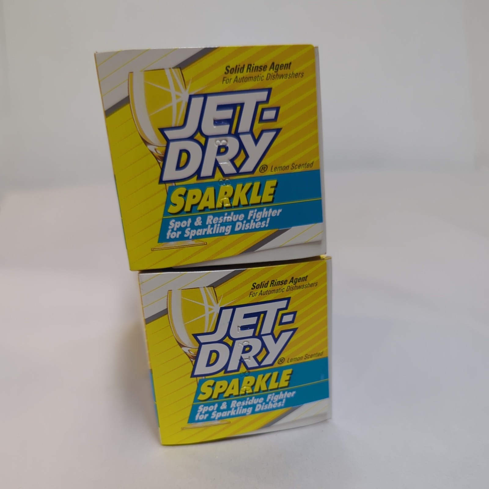 Lot of 2 boxes of Jet-Dry Sparkle Solid Rinse Agent (2 Baskets per box)Lemon
