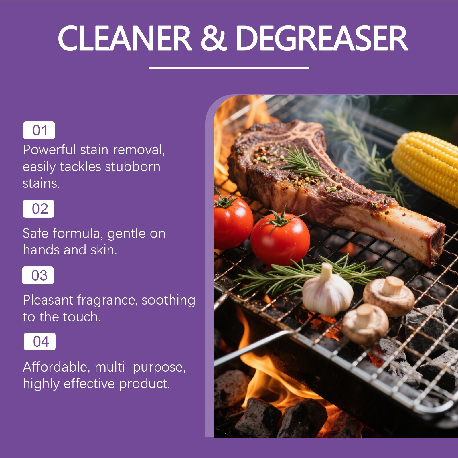 1-3X BBQ Grill Degreaser Cleaner,Fast-Acting Heavy-Duty Grill Degreaser Spray US