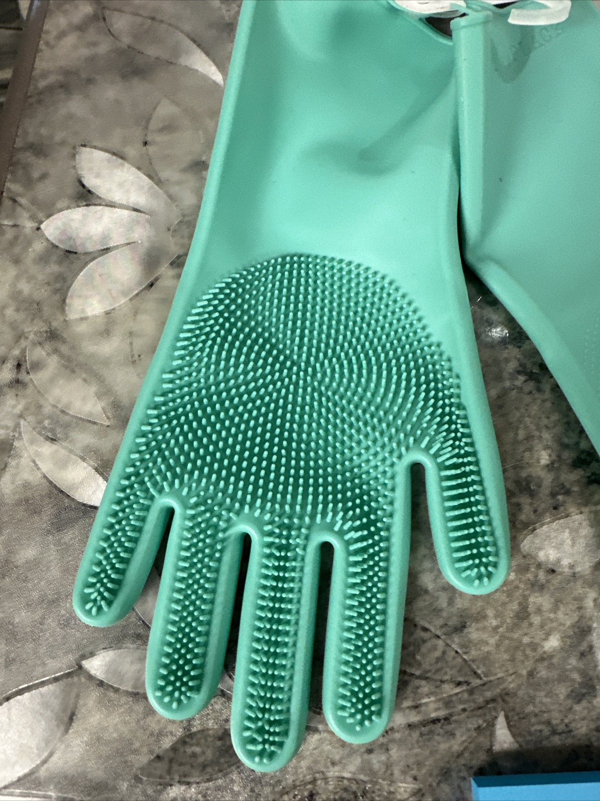Beekman 1802 Cleaning Dishwashing Scrubber Silicone Gloves Green Sz Small New