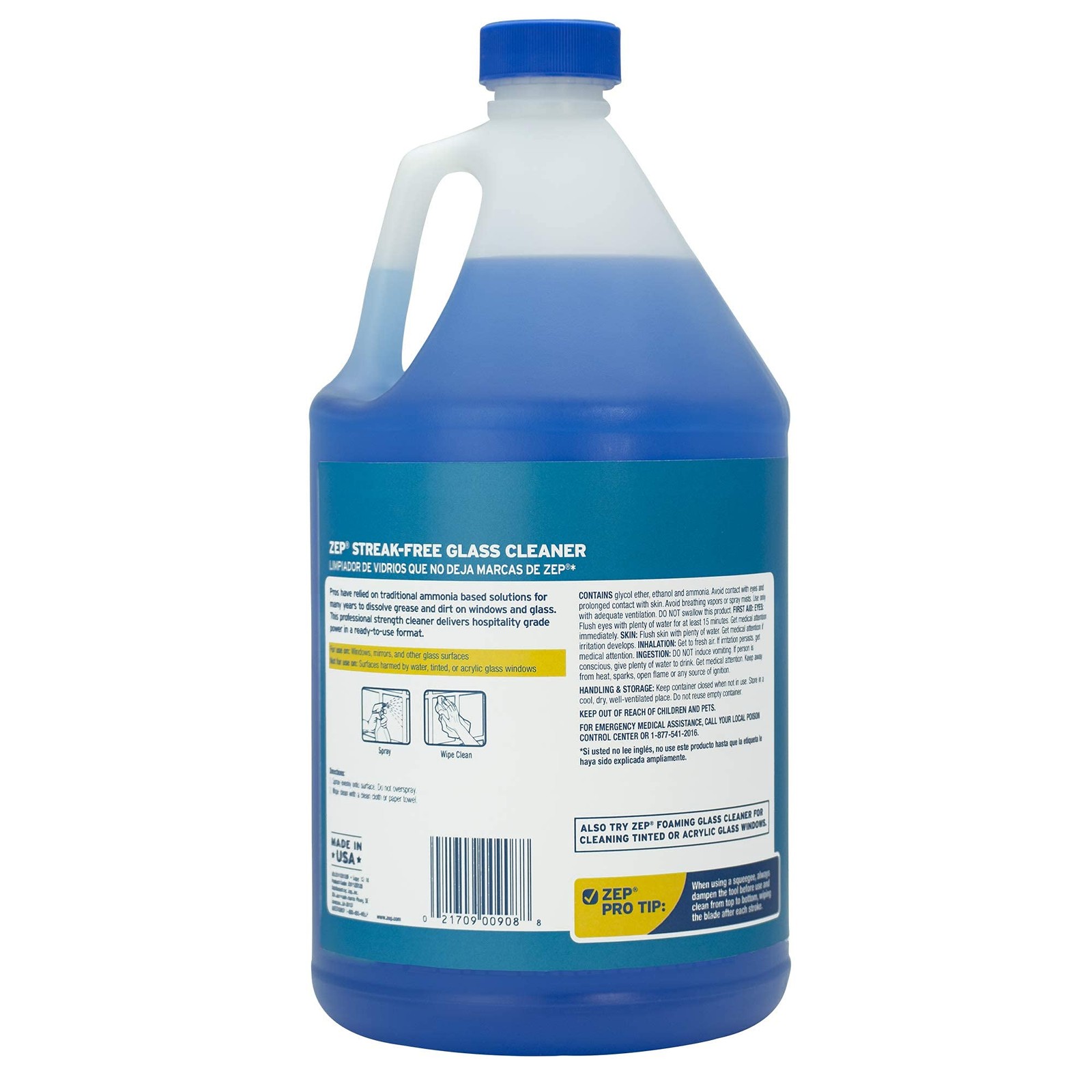 Blue Lawn Patio Glass Cleaner 128 Fl Oz Streak Free Ammonia Based Remove Grime
