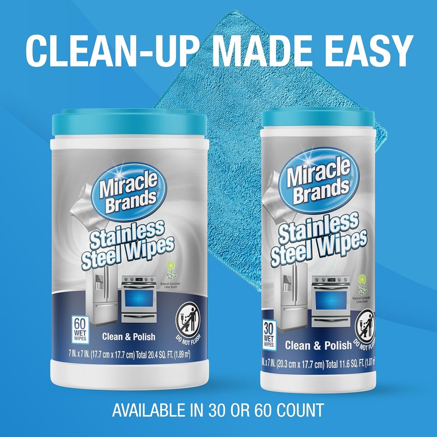 60 Count Stainless Steel Wipes – Streak-Free, Non-Abrasive Cleaning Solution