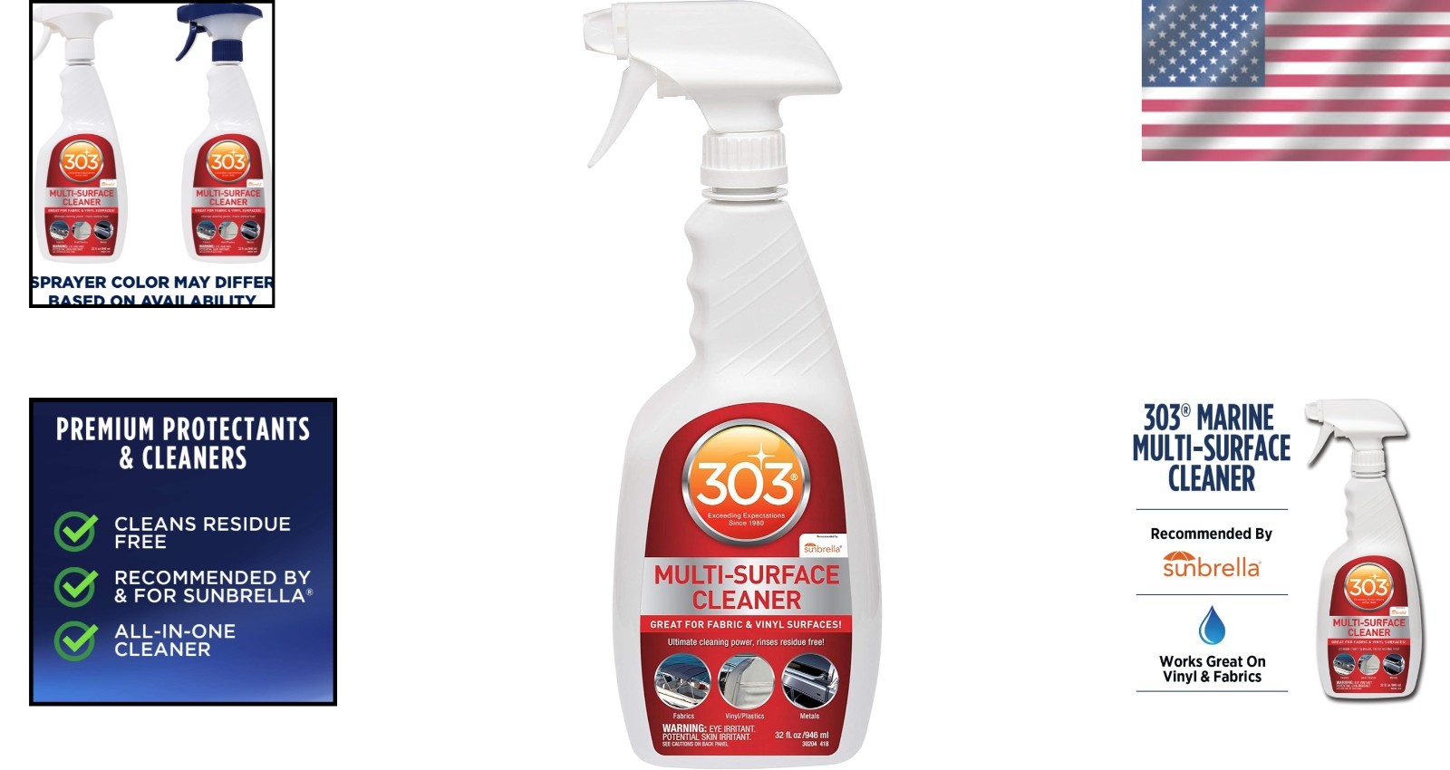 Sunbrella-Recommended 303 Marine Cleaner – 32oz for All Water Safe Surfaces