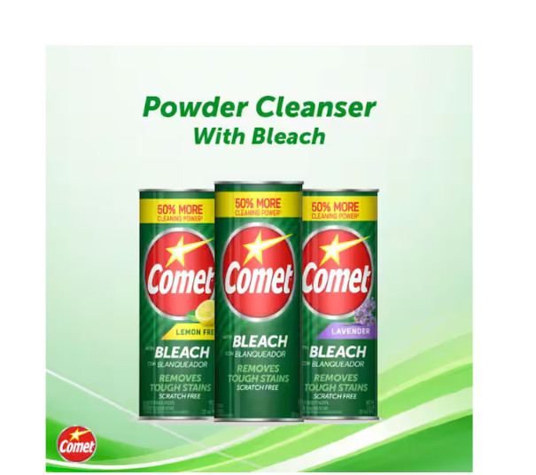 All Purpose Abrasive Powder Cleaner with Bleach, Pine Comet 21 oz.