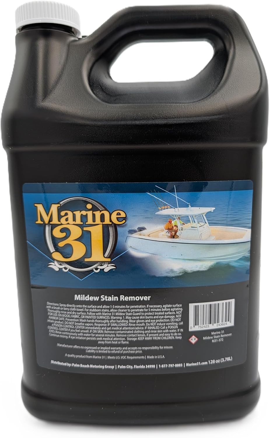 128oz Unscented Mildew Stain Remover | Effective Boat & Home Cleaning Solution