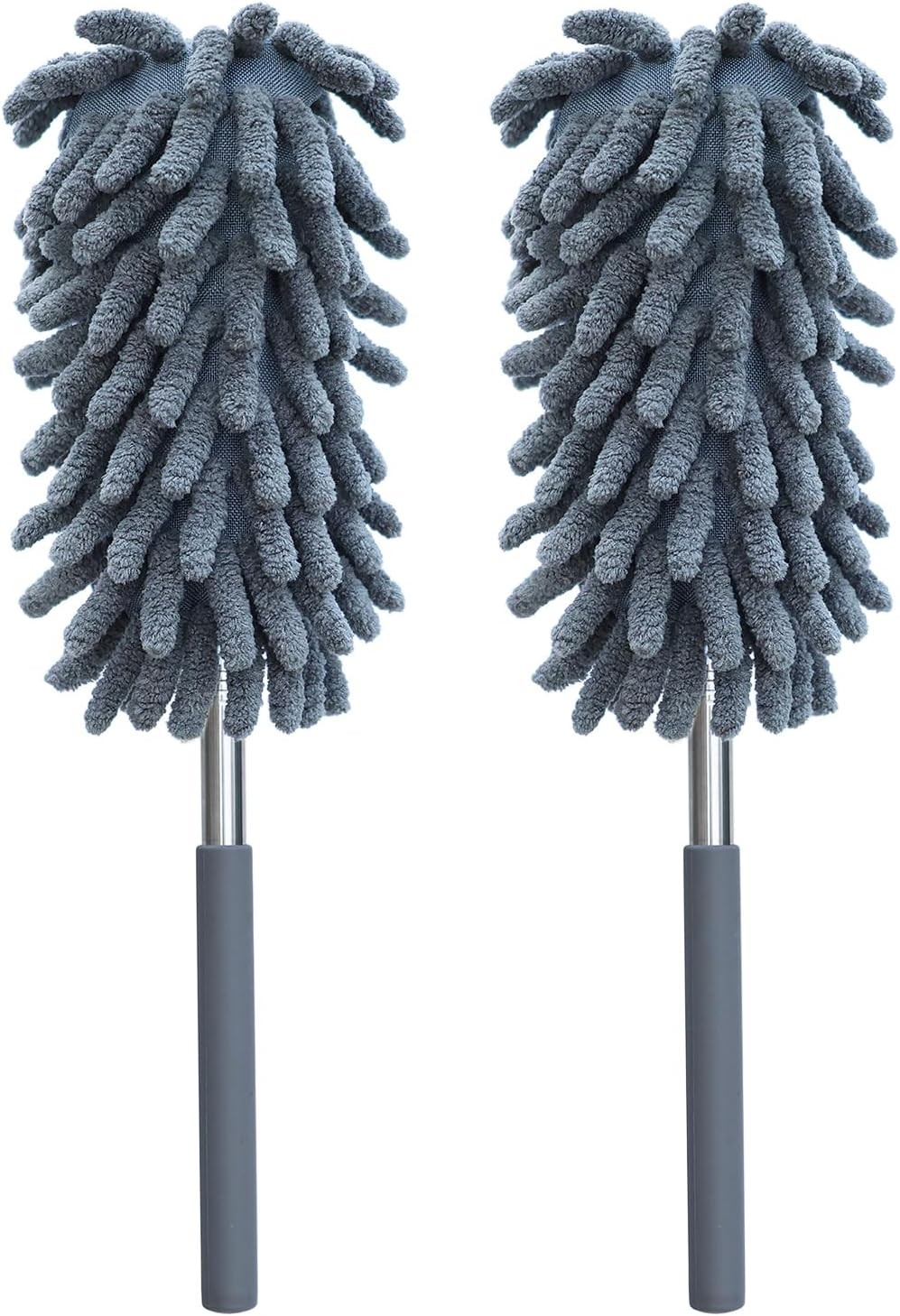 2 Pack Microfiber Duster for Cleaning, Washable Dusters, Extendable Pole, Up to