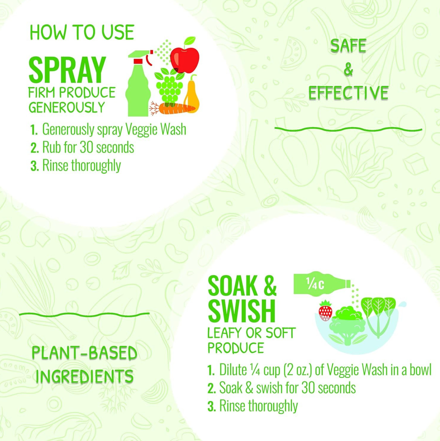 Veggie Wash Fruit & Vegetable Produce Wash Cleaner 16 fl oz Pack of 2