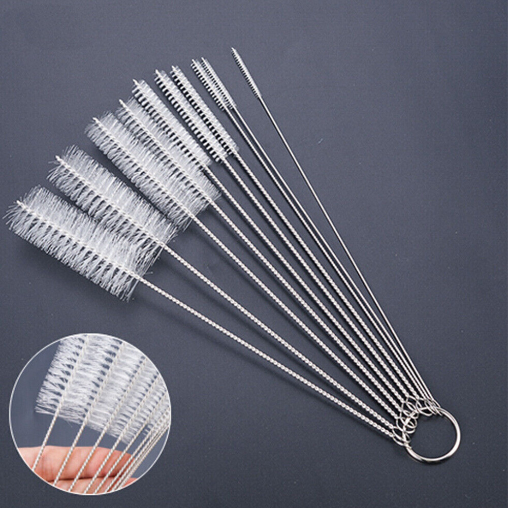 1-10PCS Nylon Straw Cleaner Cleaning Brush Small Long Handle Inner Hole Brushes