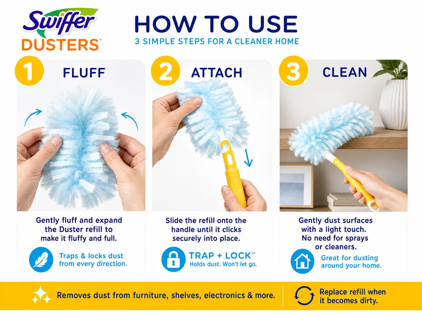 Swiffer Multi-Surface Dusters Refills 28 Count Unscented Household Cleaning