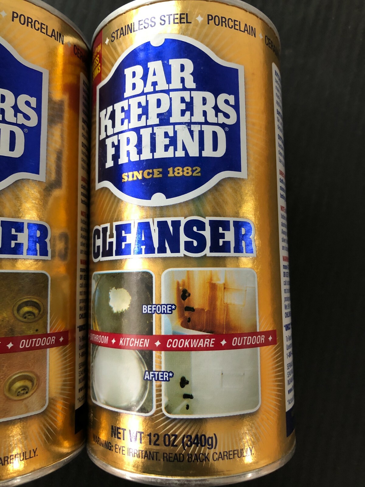 BAR KEEPERS FRIEND Cleanser 12 OZ (4pack) BATHROOM, KITCHEN, COOKWARE, OUTDOORS.