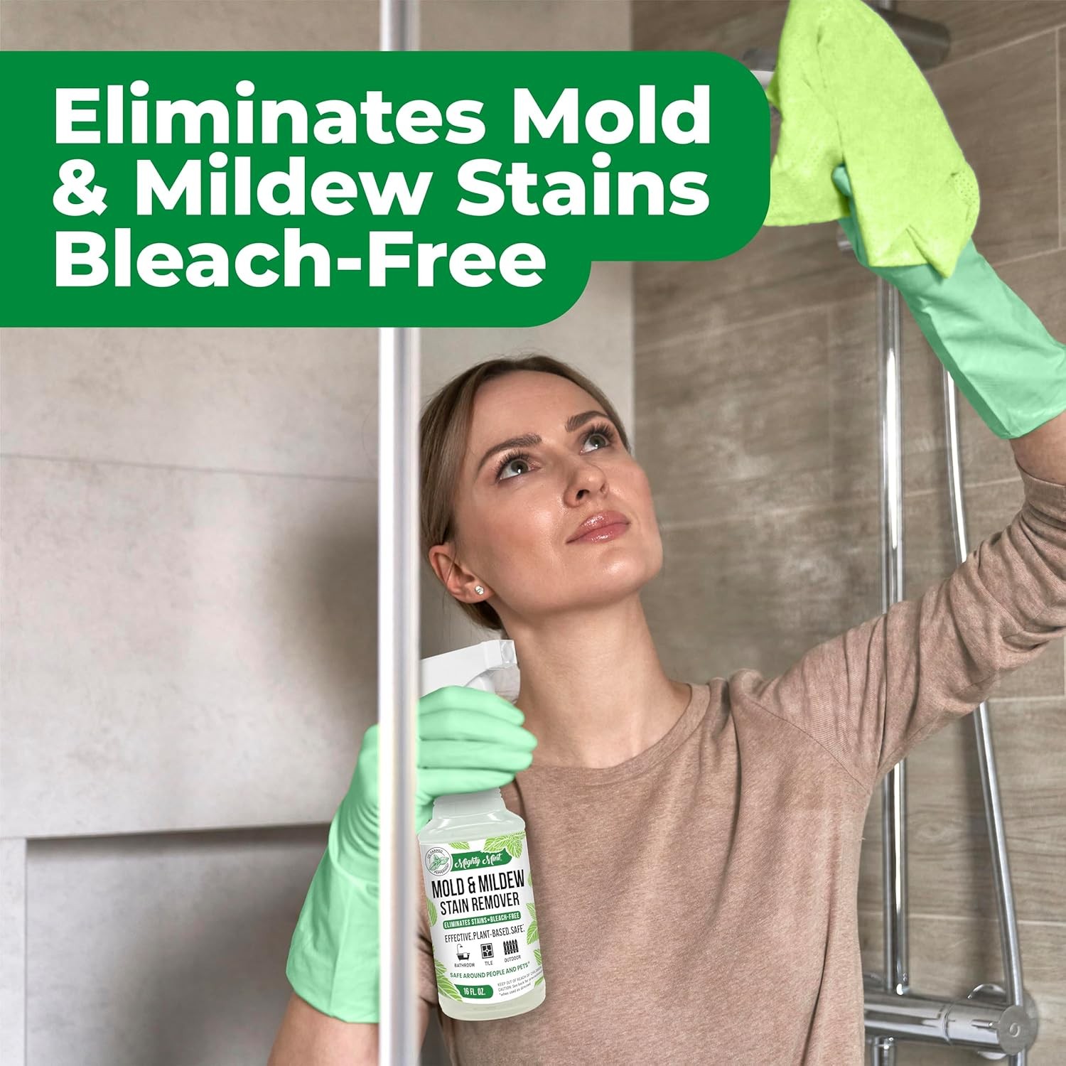Mold & Mildew Stain Remover Spray Bathroom Kitchen Shower Cleaner Mighty Mint
