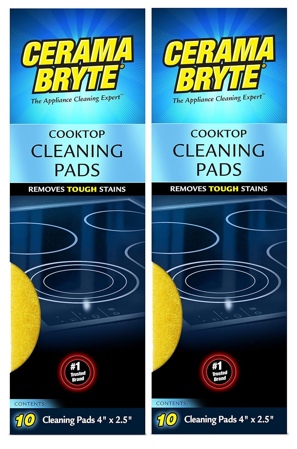 2 Pack Ceramic Cooktop Cleaning Pads 20 Count Glass Ceramic Stove Top Scrub