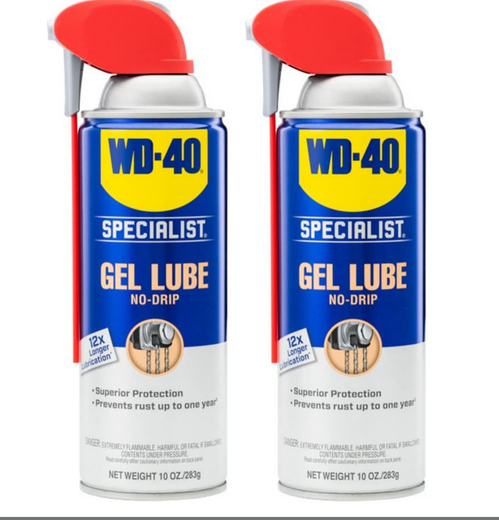 WD-40 Specialist Gel Lube with Smart Straw Sprays 2 Ways, Twin Pack, 10oz cans