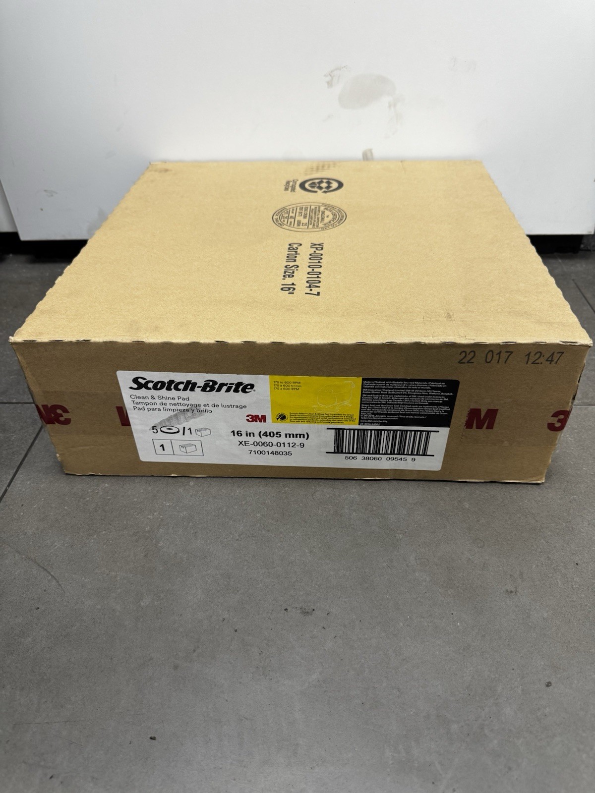 Scotch-Brite 3m Clean and Shine 16in Floor Scrubbing Pads- pack of 5