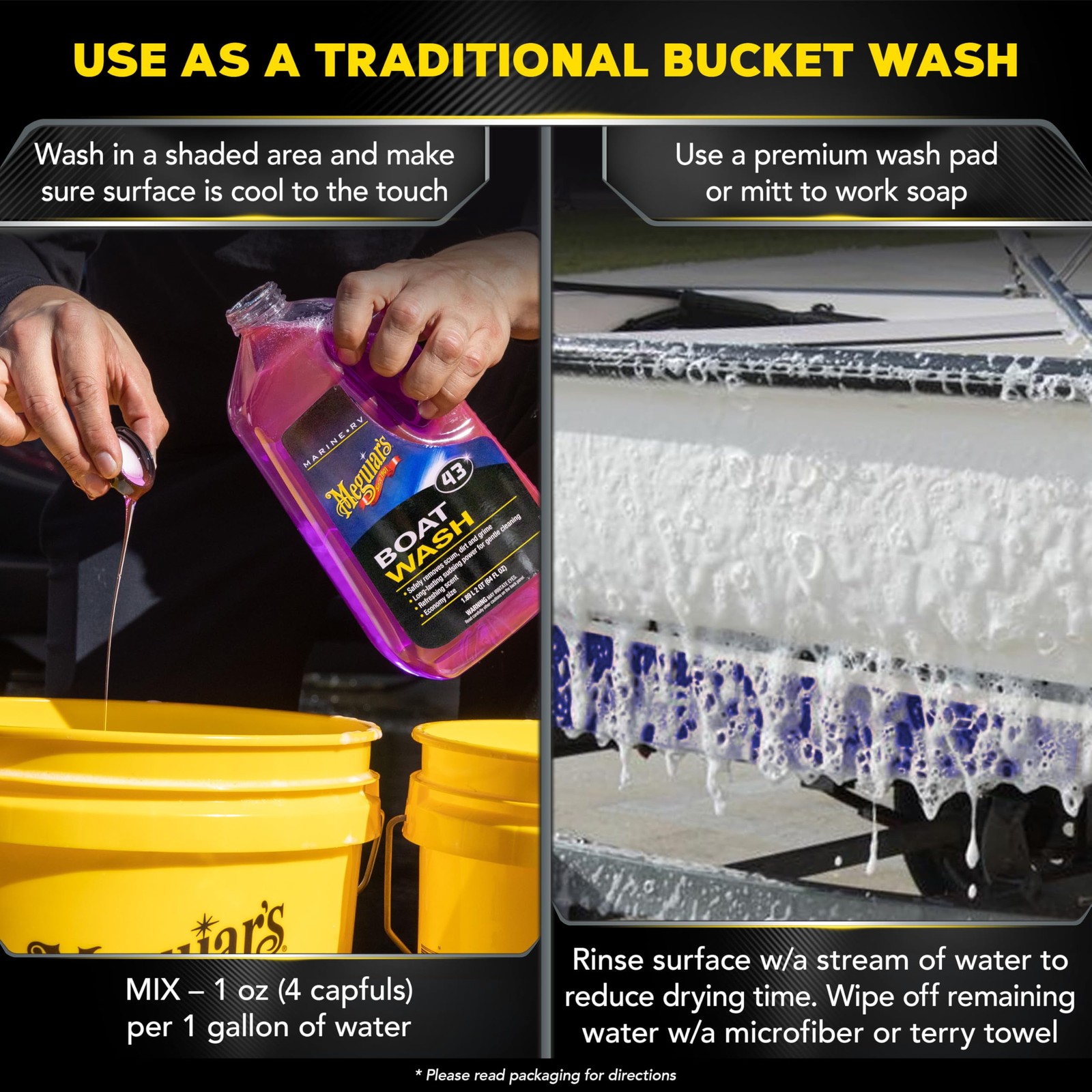 Meguiar’s M43 Marine/RV Boat Wash, pH-Balanced 64 Fl Oz (Pack of 1), PURPLE