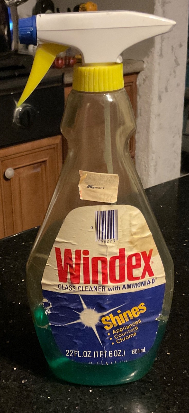 Vintage 1979 Windex 22 Fl Oz with Ammonia-D Bottle Prop Old Original