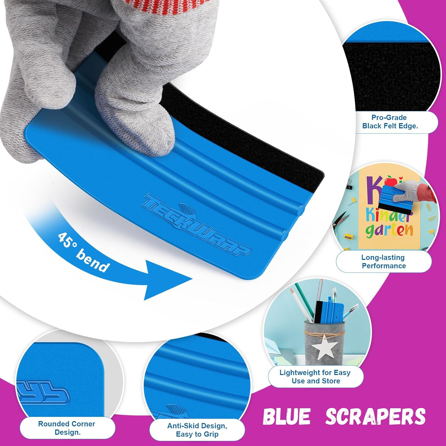 Professional Squeegee for Vinyl, 20 PCS Plastic Felt Squeegee Tool Decals Inkjet