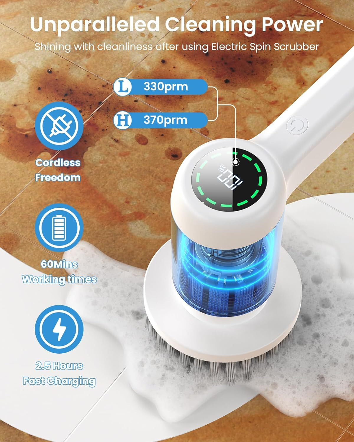 6-in-1 Cordless cleaner Scrubber cleaning kitchen car bathtub window corner tile