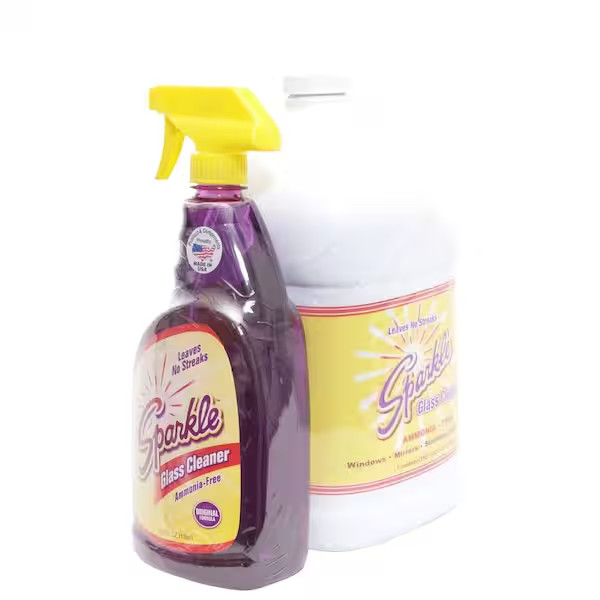 Sparkle 161.8oz. Glass Cleaner Spray Bottle and Refill Combo Pack