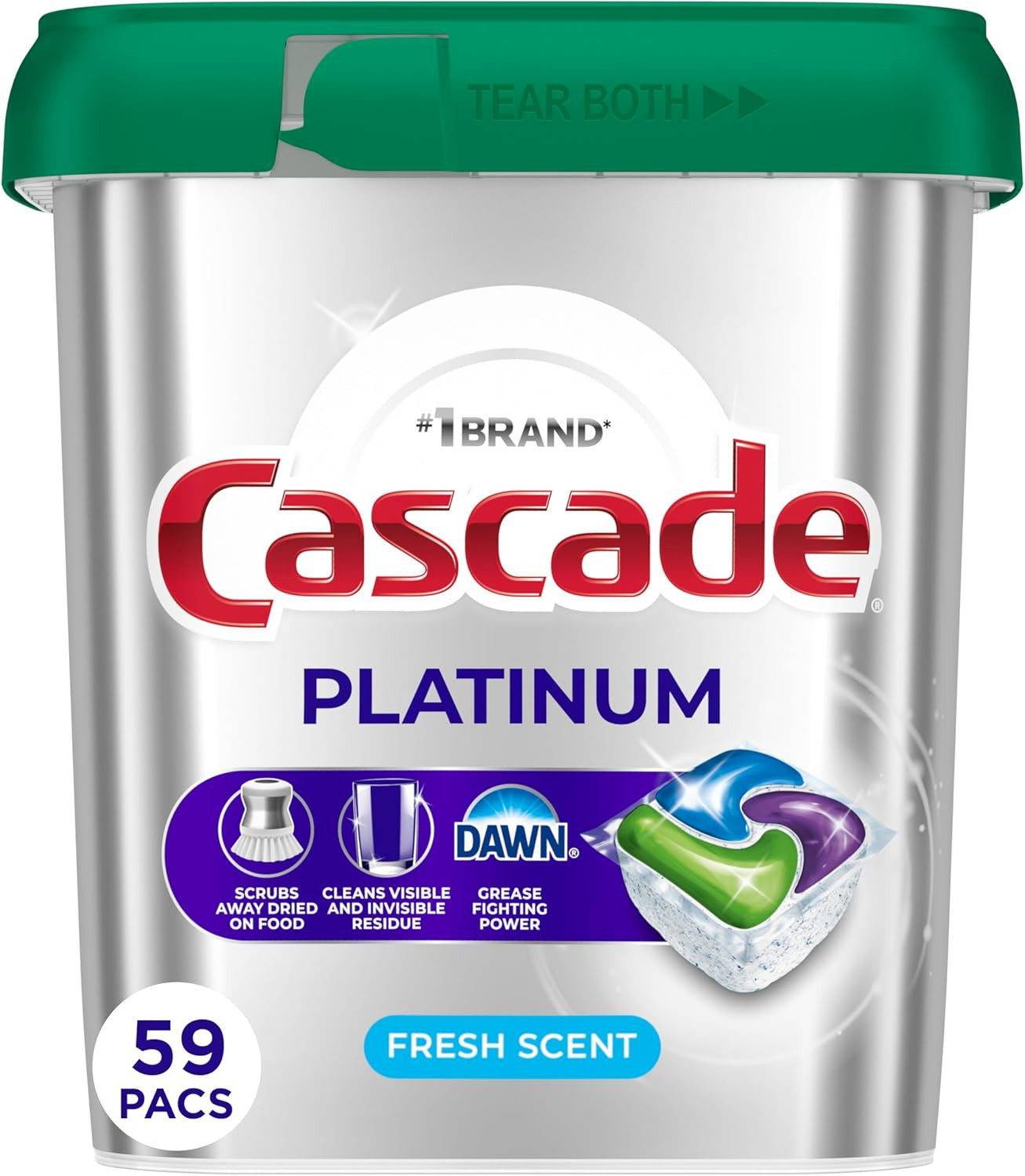 Platinum Dishwasher Pods, Dishwasher Detergent, Dish Detergent Soap, Fresh, 5…