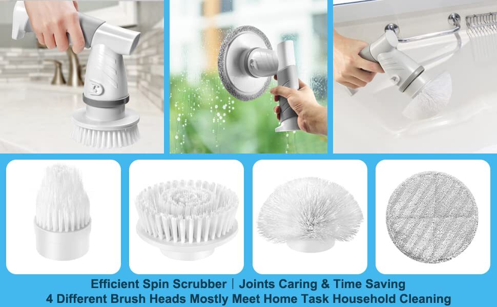 Portable Electric Spin Scrubber X01 St Cleaning Brush Attachments Multipurpose S