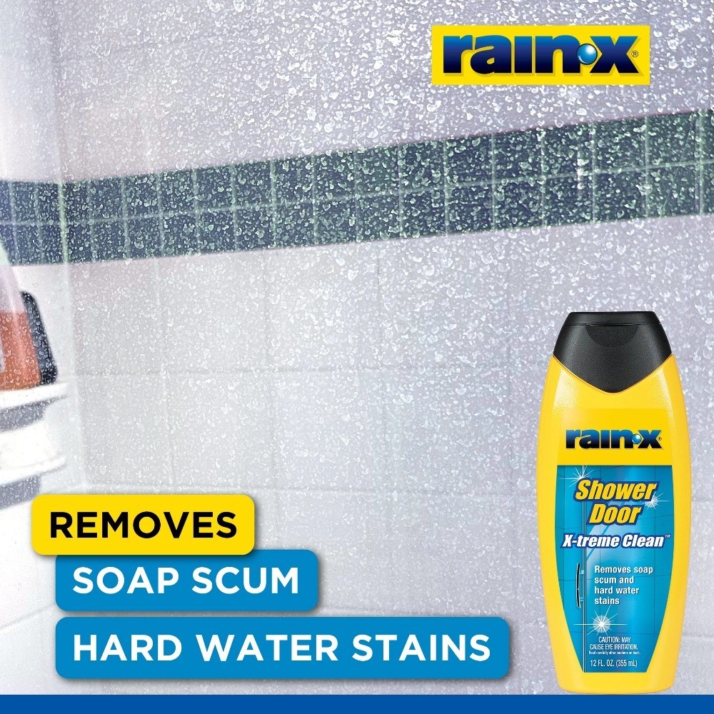Shower Door Cleaner for Glass Doors Removes Soap Scum Hard Water Build Up