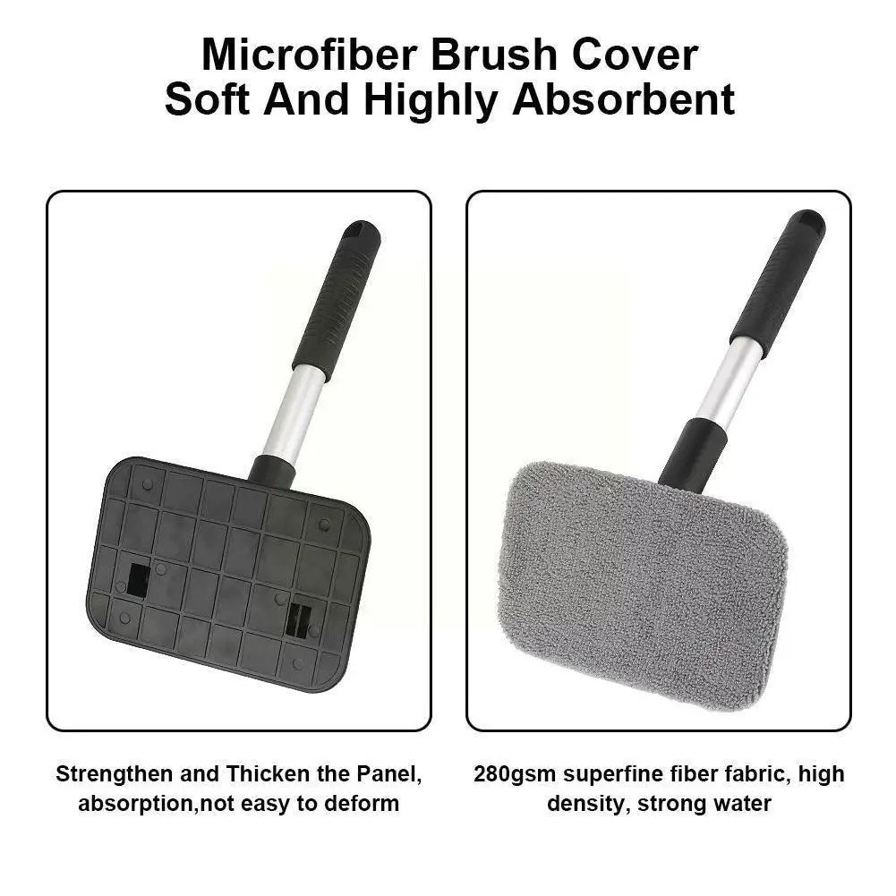 Windshield Cleaner Wand Microfiber Car Inside Window Cleaning Tool Anti Fog 2025
