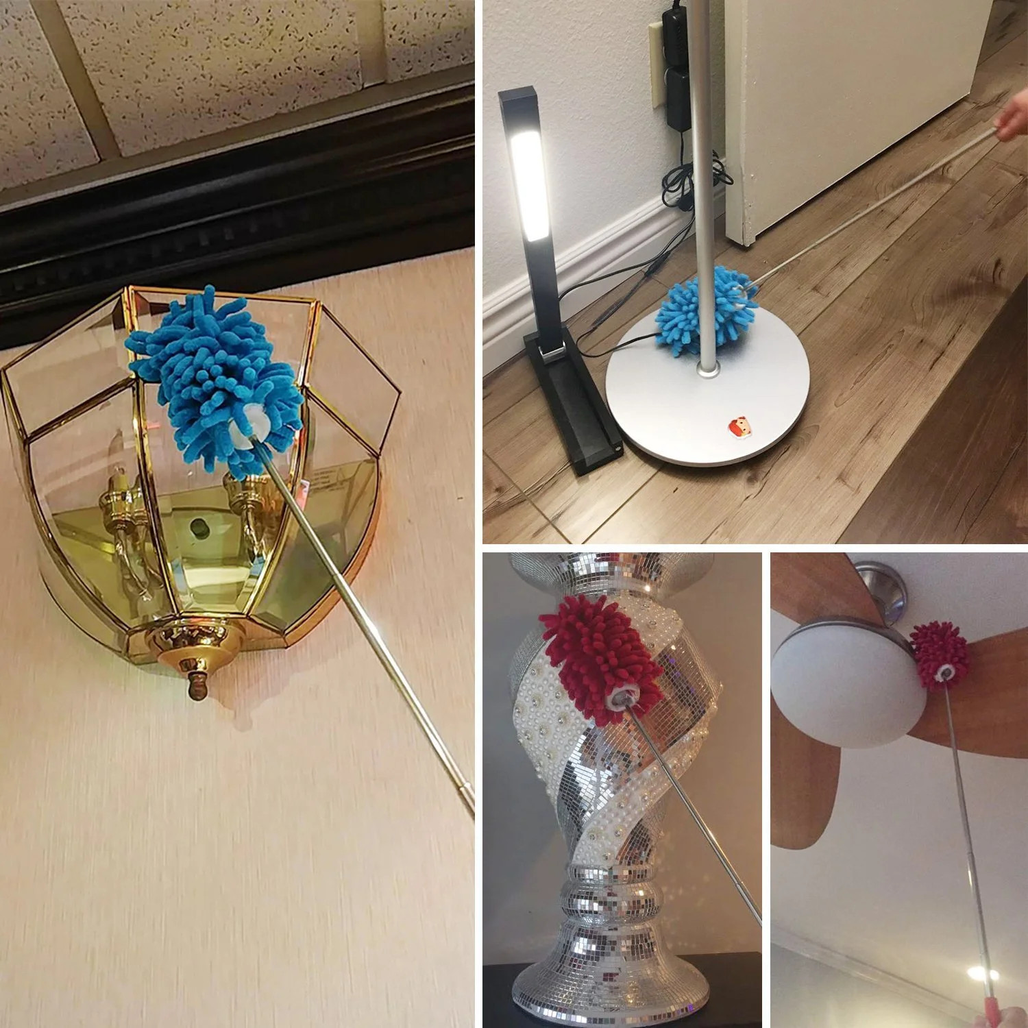 PrettyDate Microfiber Extendable Hand Dusters Washable Dusting Brush with Telesc