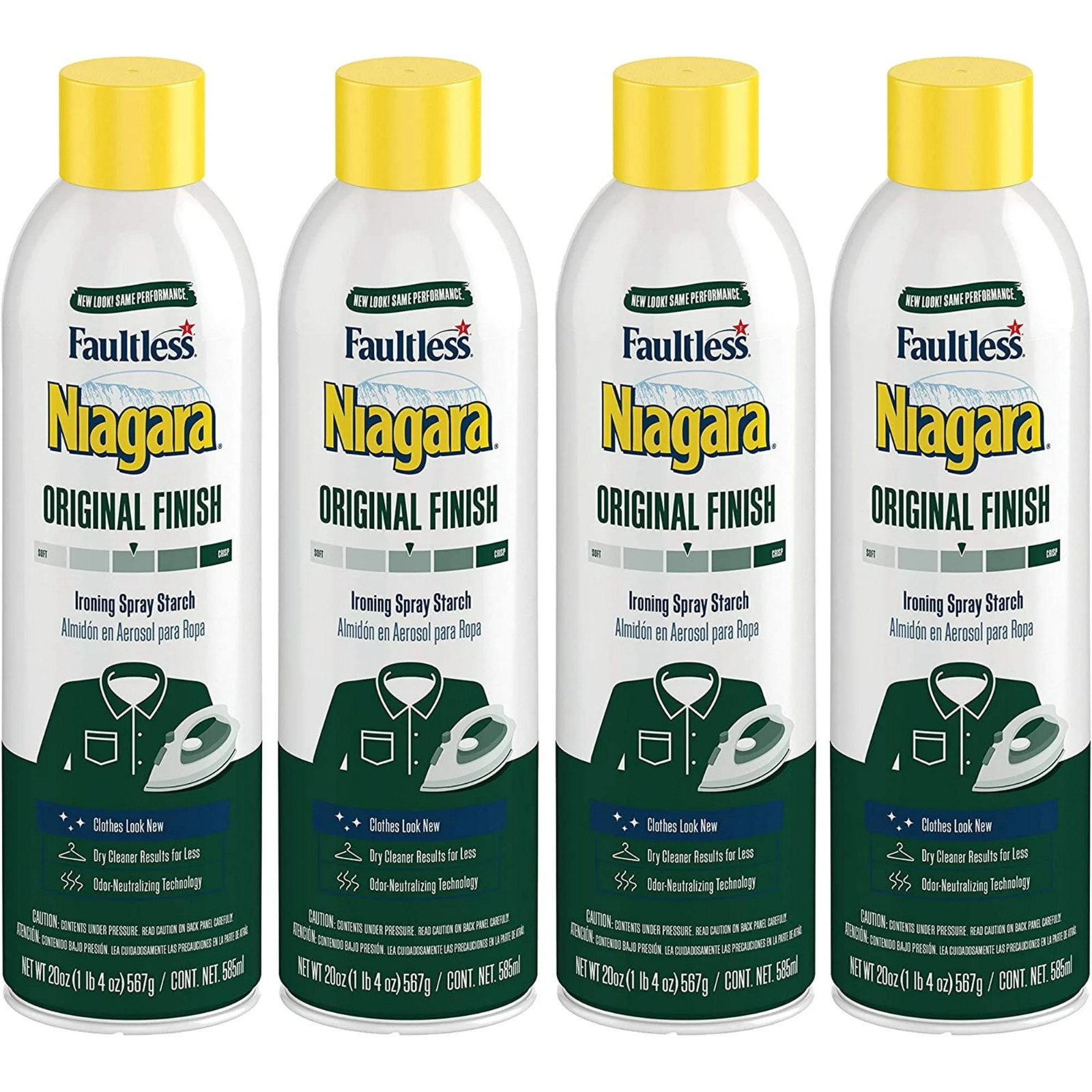 4X Faultless Niagara Original Finish Ironing Spray Starch 20 oz Odor Removing