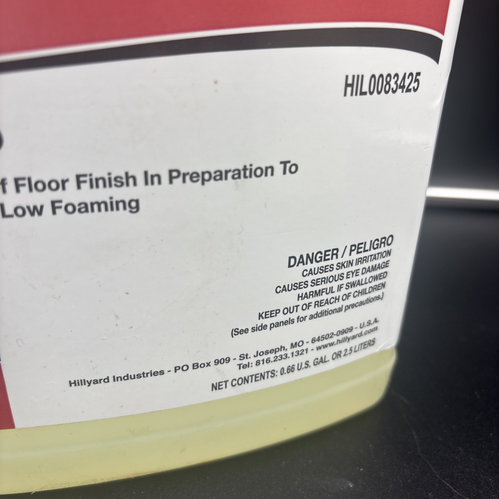 Hillyard Recoat Prep 34 Arsenal 2.5 Liters .66 Gal Remove Top Layer Floor Finish