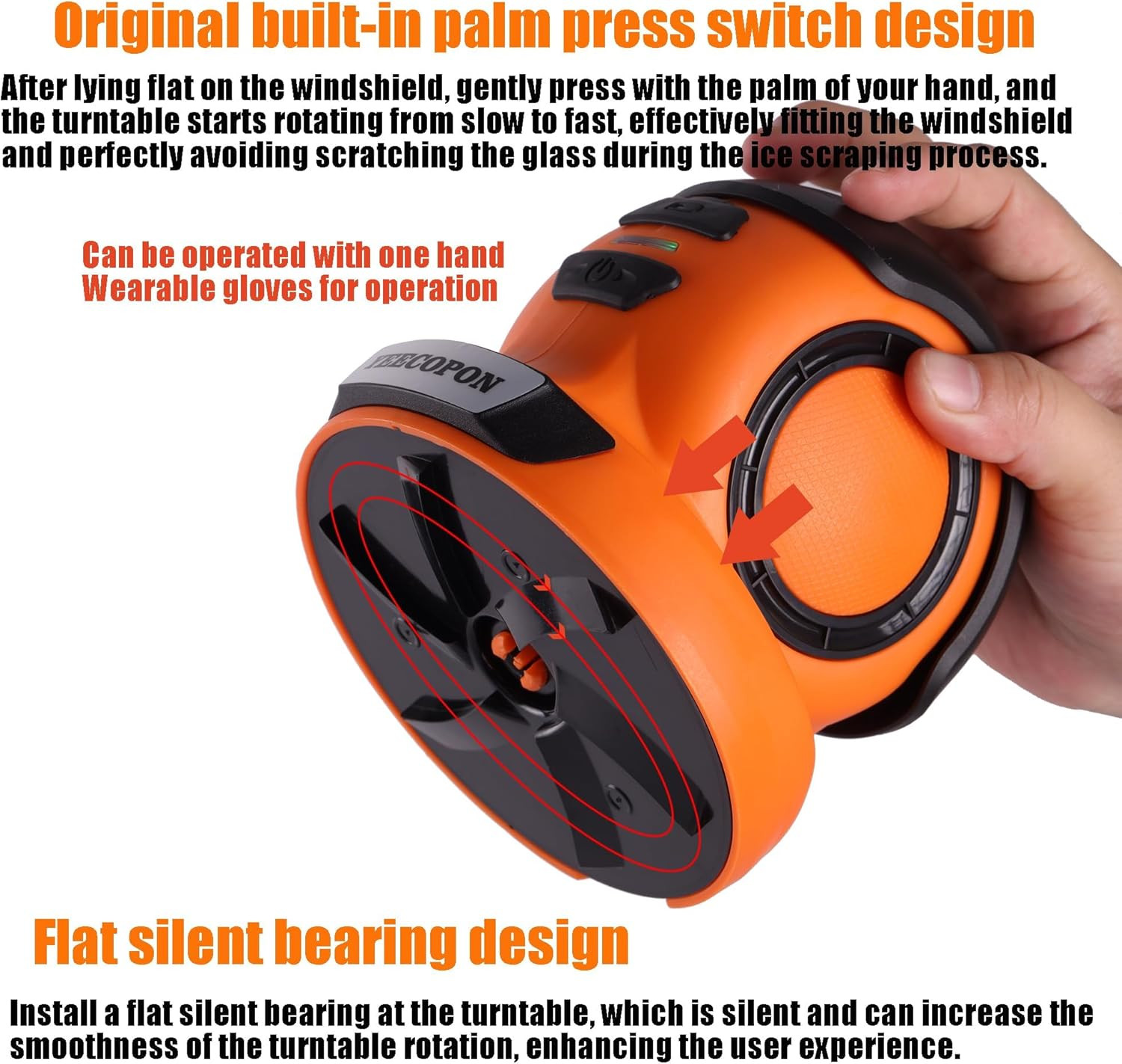 3-In-1 Electric Ice Scraper for Cars & Home – Cordless Handheld Defroster