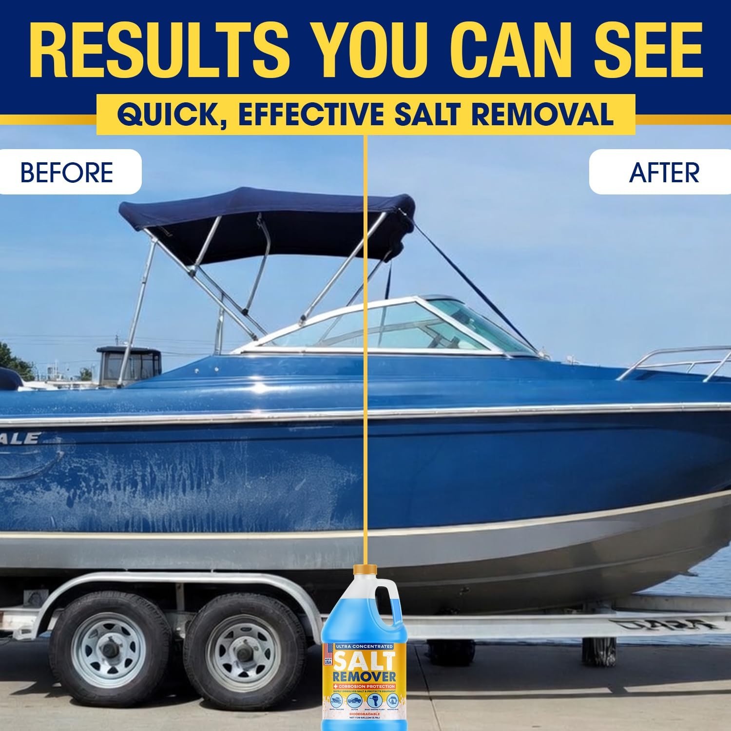 Concentrated Salt Remover & Corrosion Protection – 1 Gallon Cleaner for Boats, C