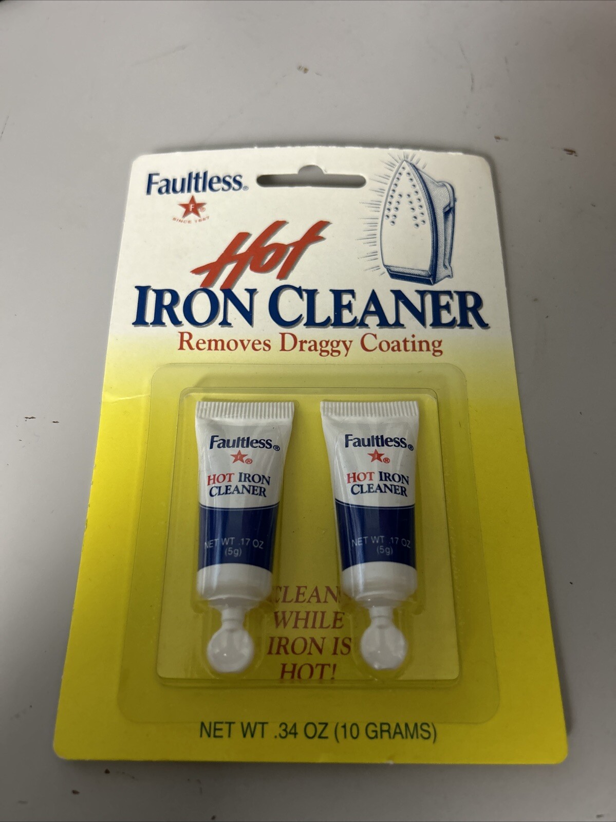 Faultless Hot Iron Cleaner 0.17oz Safe for All Metal Irons Glide Easier 40109