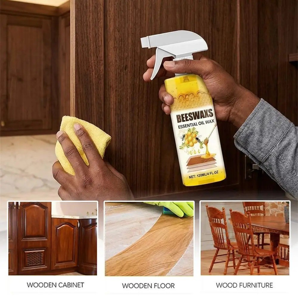 Beeswax Spray Essential Oil Wax,Multi-Purpose Furniture Polish,Wood Care Spray