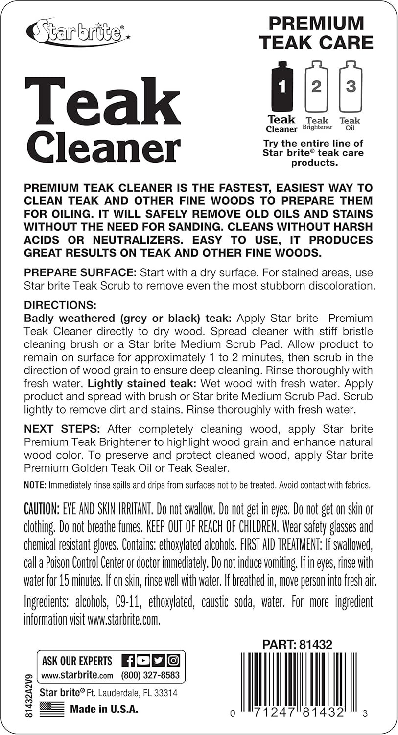 Premium Teak Cleaner – Restore, Renew & Refresh Old Weathered Gray Teak Furnitur