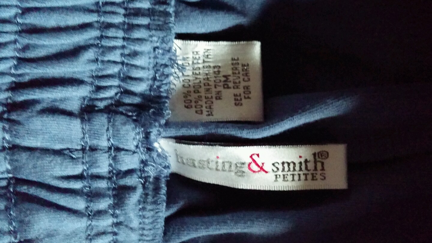 HASTING & SMITH PETITES BIJOU BLUE SWEET PANTS SIZE PM NWT COTTON & POLY $30.00