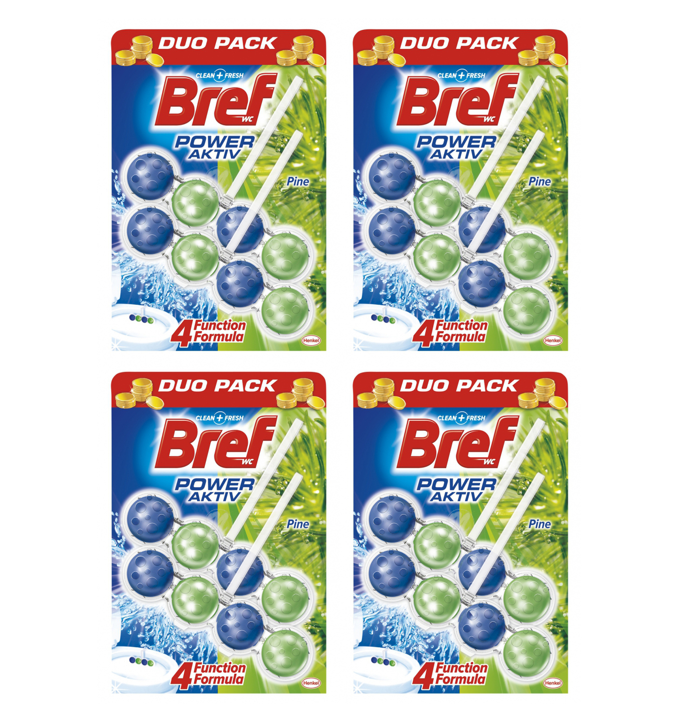 8 BREF WC Rim Blocks Hangers Pine Aroma Toilet Cleaner & Freshener