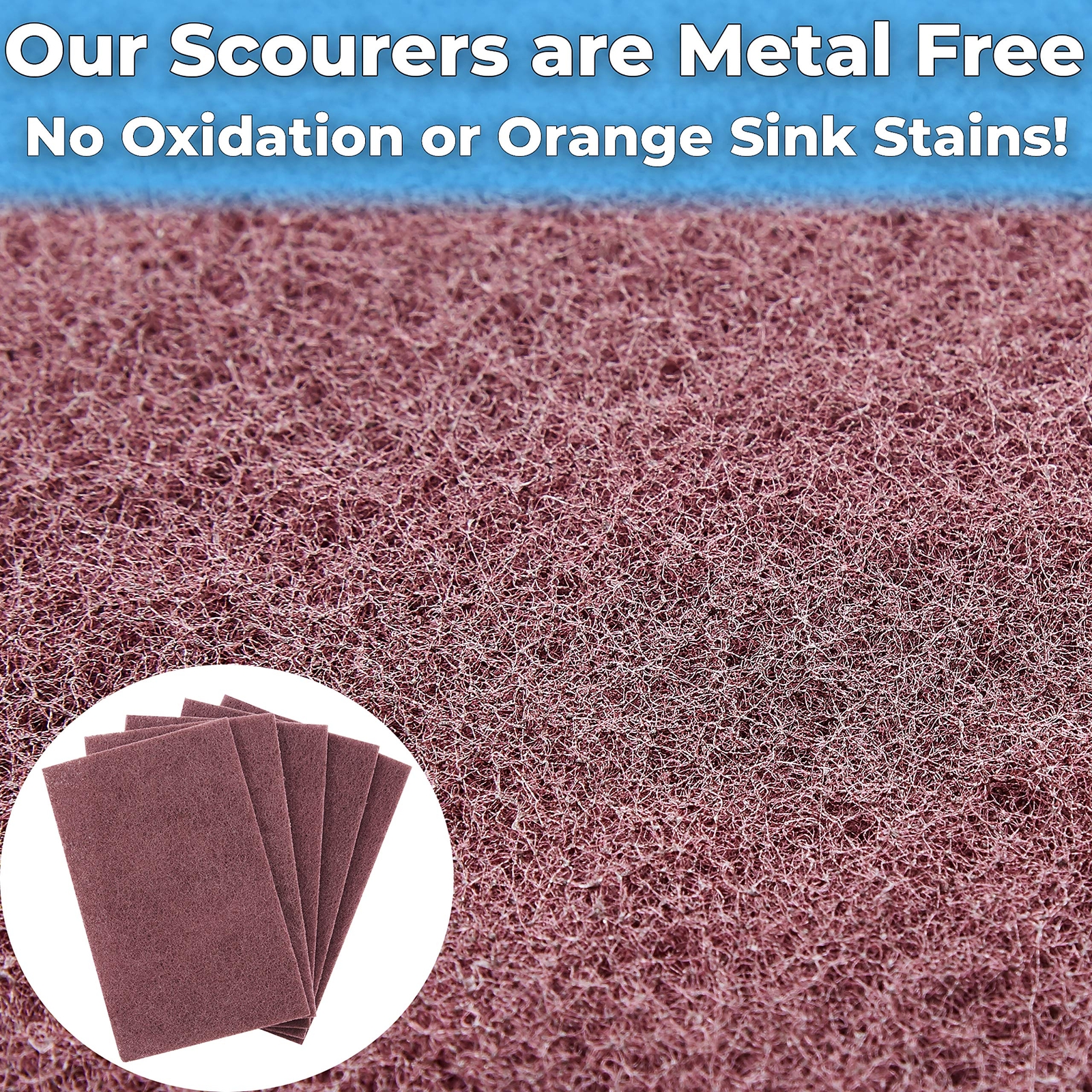 Heavy Duty Xl Red Scouring Pads. 6×9 In 5 Pack Of Scrubber Tools For Cleaning St