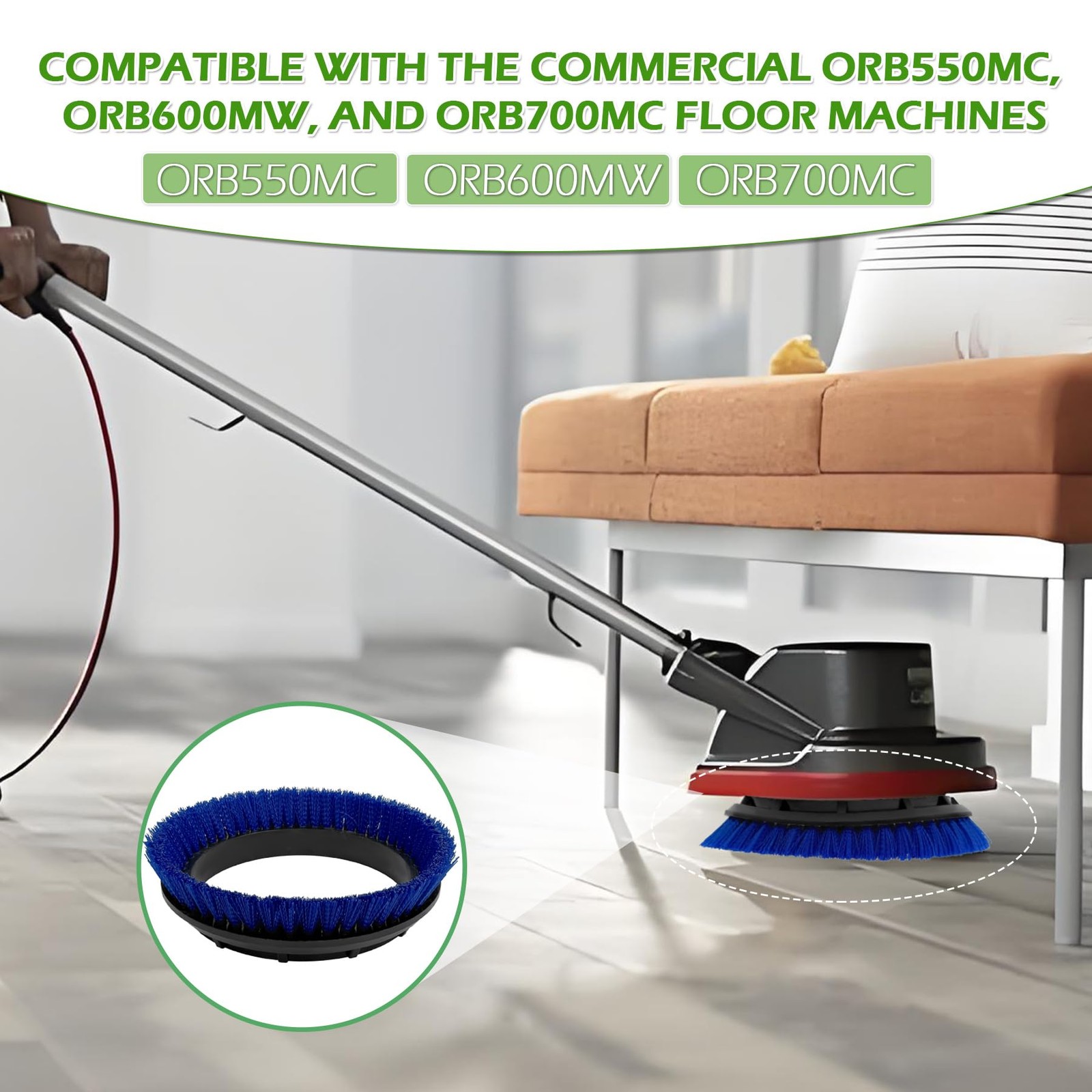 237058 Polypropylene Scrub Orbiter Brush 10.5 Inch Diameter Blue Floor Machine