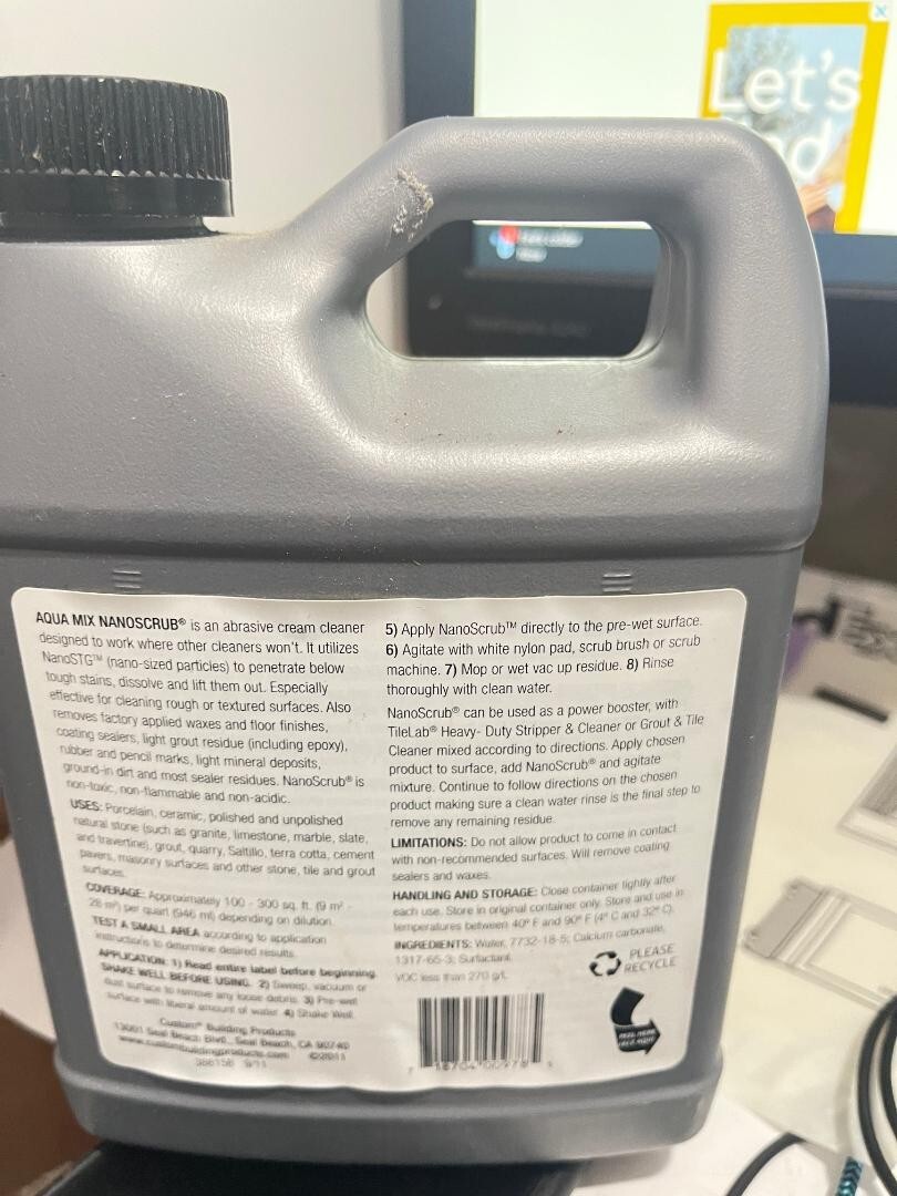 USED Aqua Mix NanoScrub Powerful Abrasive Cleaner Quart 1 QT(A3)