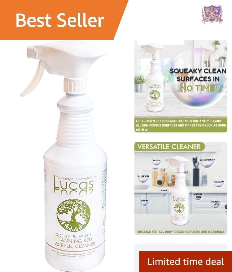 Acrylic Plastic Cleaner Spray 32oz Streak-Free Glass Car Window Restorer