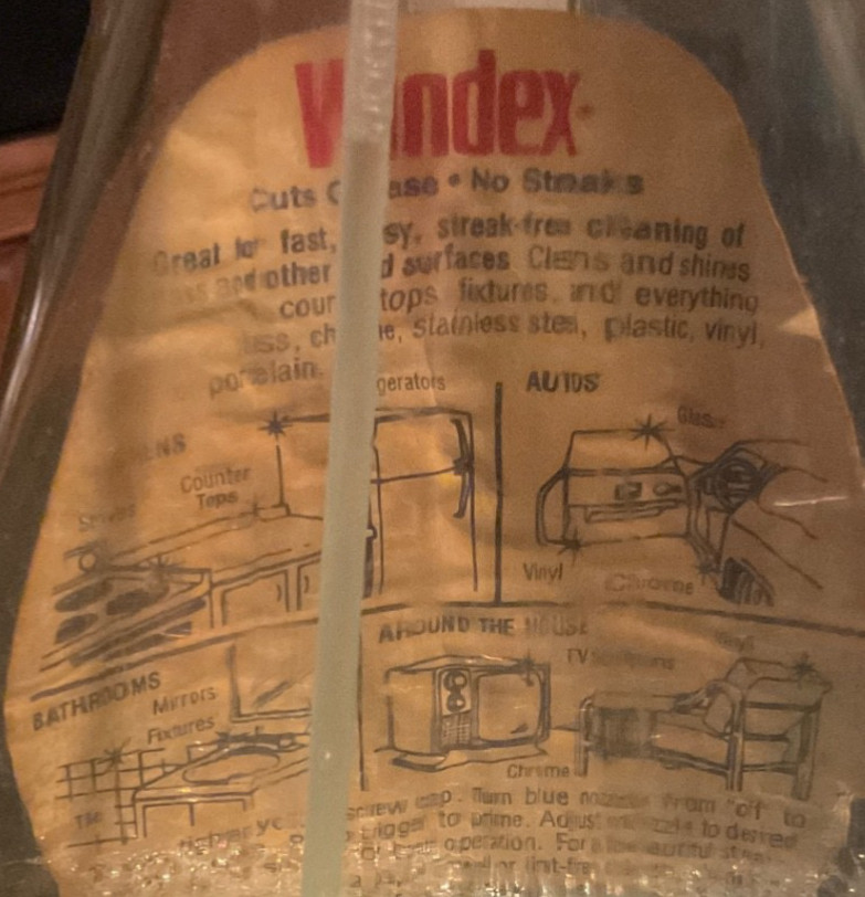 Vintage 1979 Windex 22 Fl Oz with Ammonia-D Bottle Prop Old Original