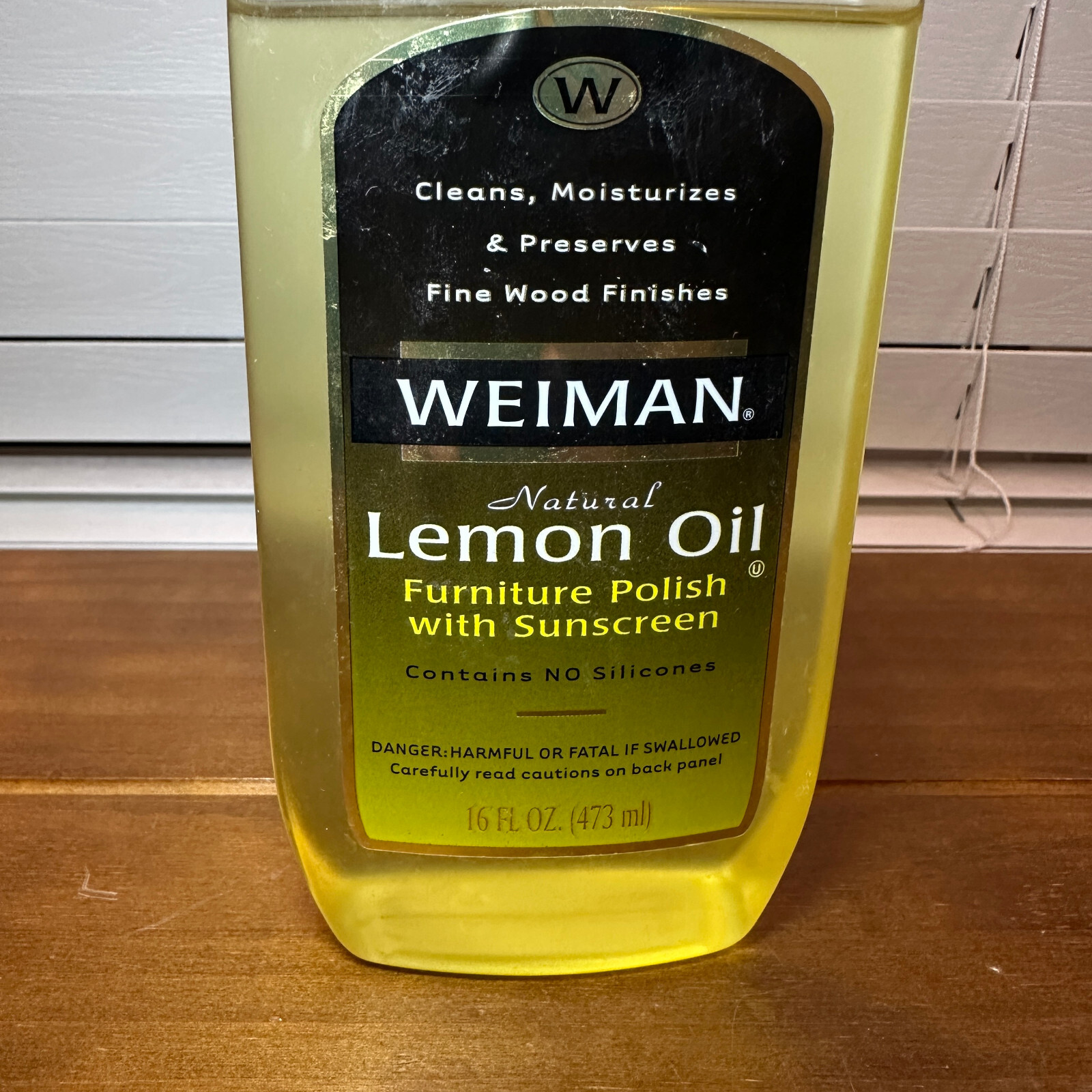 Original Weiman Enhancing Lemon Oil Furniture Polish Sunscreen 16 oz 90% Full