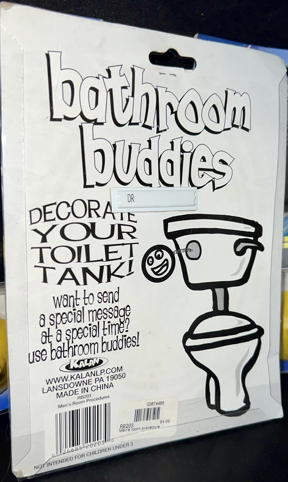 BATHROOM BUDDY Kalan Mens Room Gag Joke Gift Decoration Toilet Collage Dorm Toy