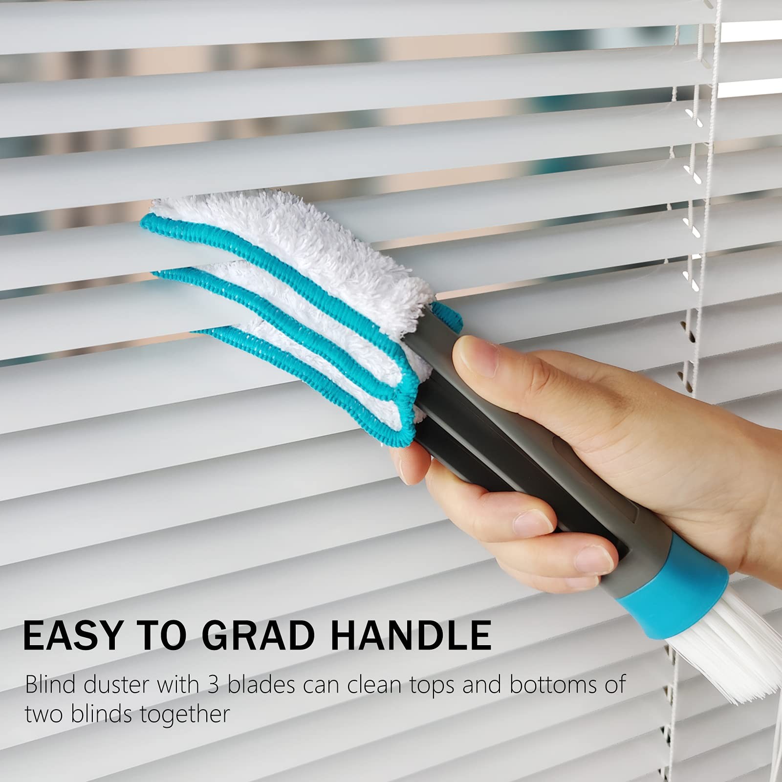 Blind Duster Window Cleaner Duster Brush With 5 Microfiber Sleeves Cleaning Tool